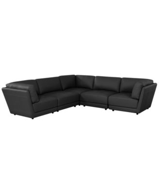Versa 5-Piece L-Shape Leather Sectional Sofa