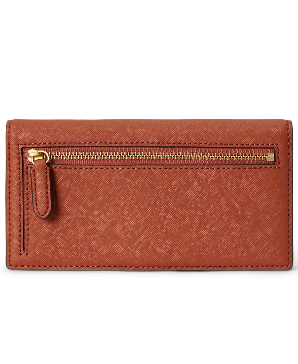 Lauren Ralph Crosshatch Leather Slim Snapped-Closure Wallet