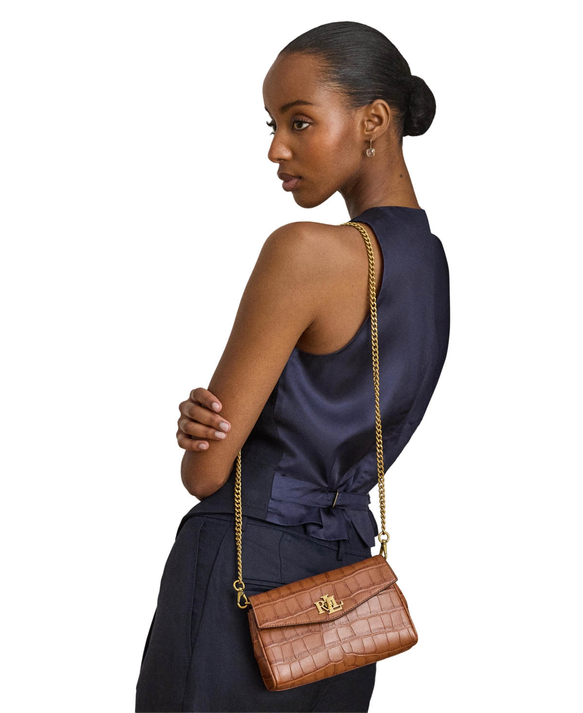 Lauren Ralph Lauren Tanner Embossed Mini Crossbody Handbag
