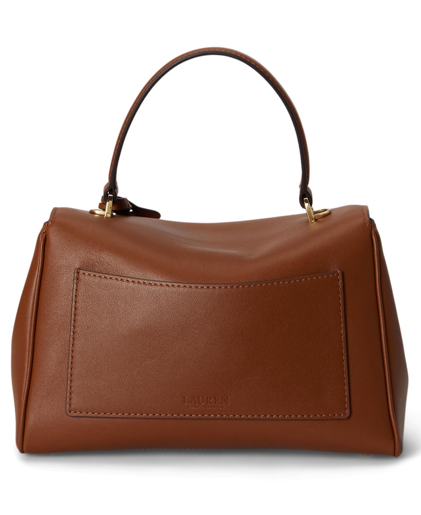 Женская сумка Lauren Ralph Lauren Farrah Leather Small Satchel, цвет: Рыжевато-коричневый — фото 2