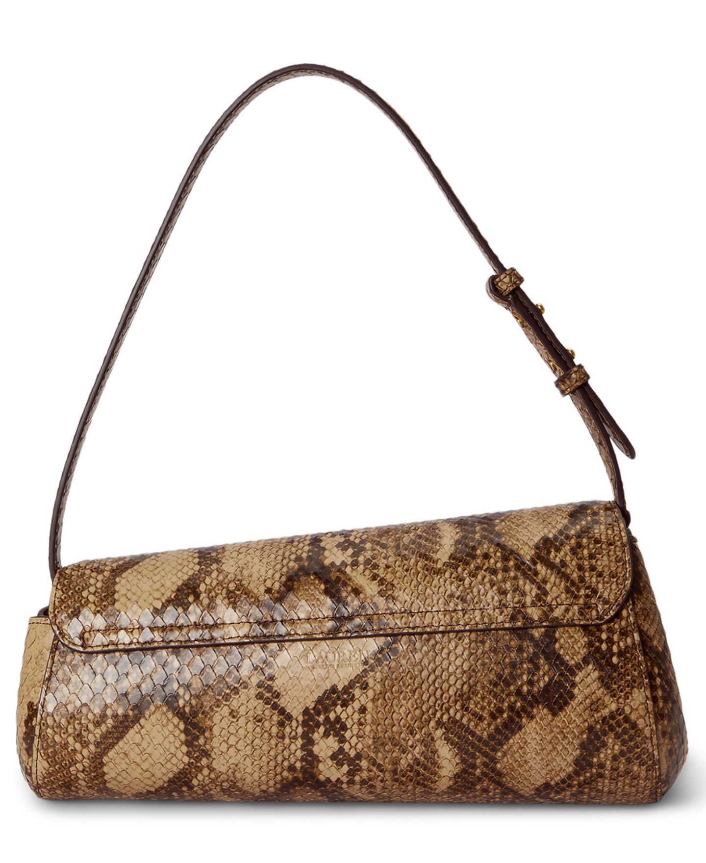 Женская сумка Lauren Ralph Lauren Tasha Embossed Leather East-West Small Shoulder, цвет: Рыжевато-коричневый разноцветный — фото 3