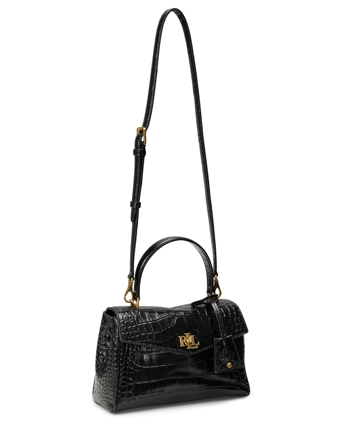 Lauren Ralph Farrah Embossed Small Soft Satchel Handbag