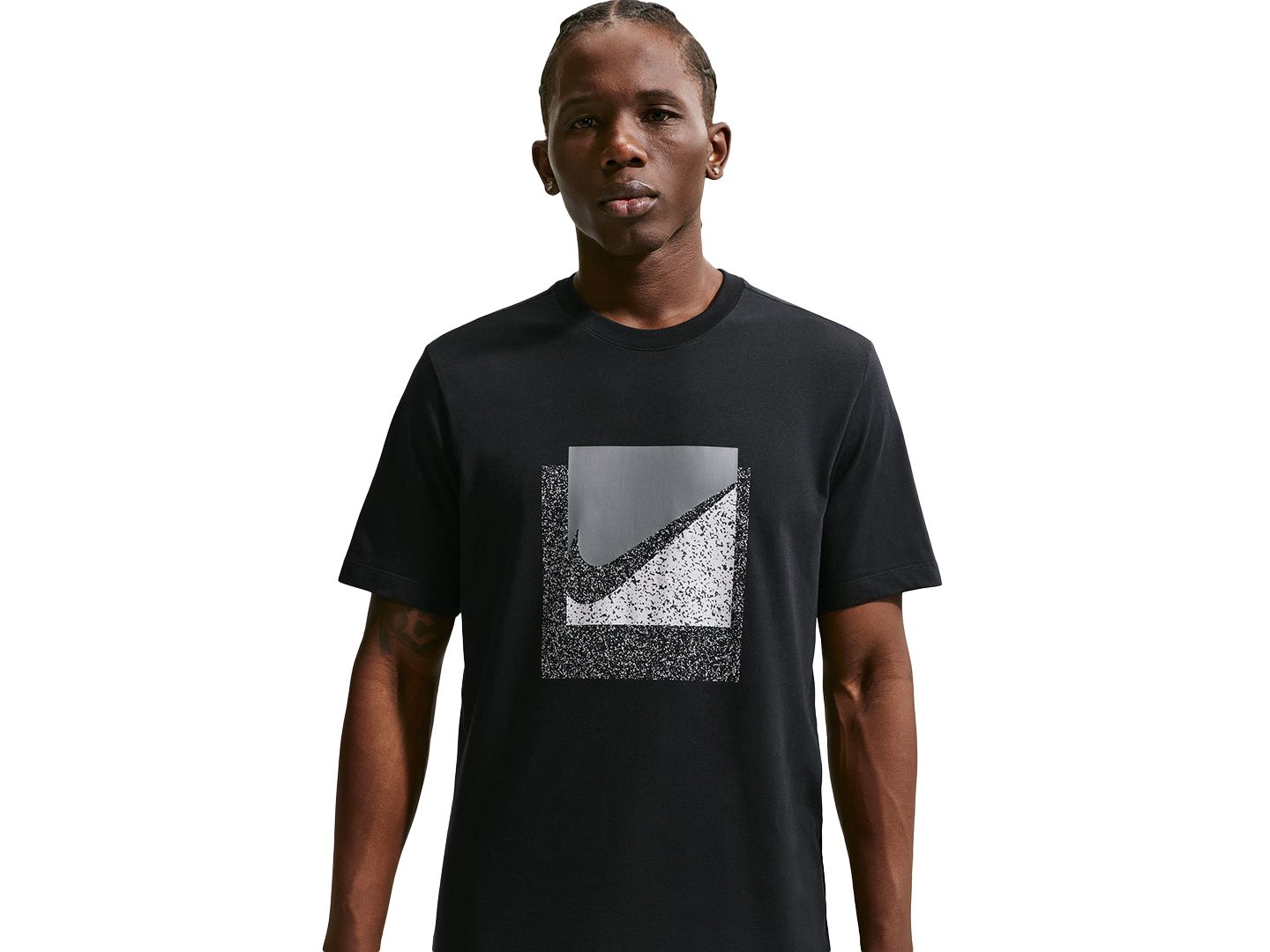 Мужская футболка Nike Swoosh Box Graphic, цвет: Чёрный — фото 2