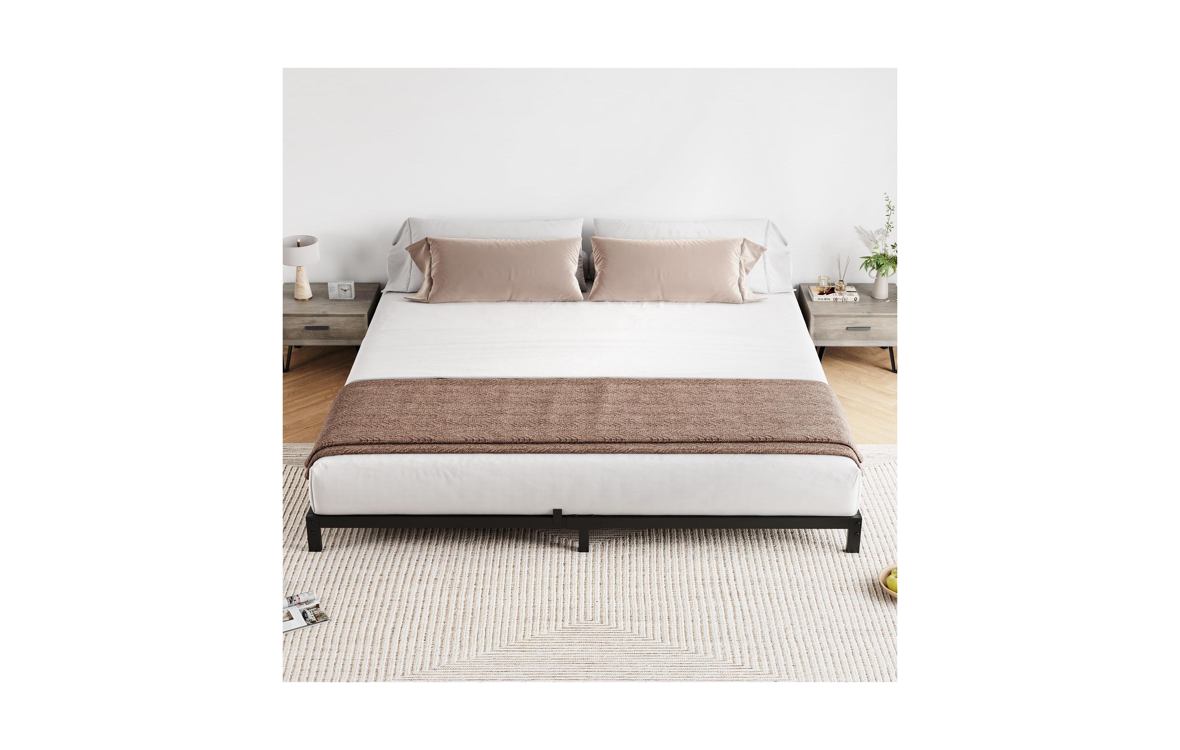 Homfan 6 Inch Metal Platform Bed Frame with Under-Bed Storage, Headboard Mount Holes, No Box Spring Needed