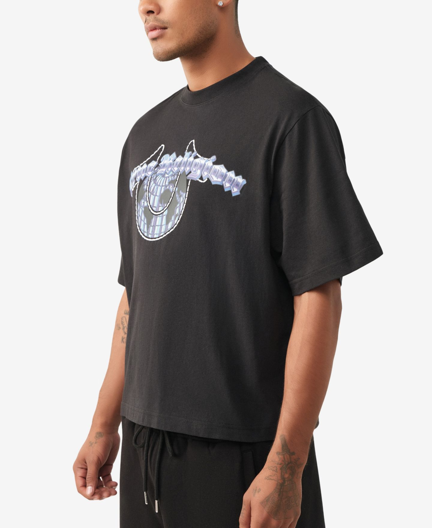 Мужская футболка True Religion Short-Sleeve, цвет: Угольно-чёрный — фото 3