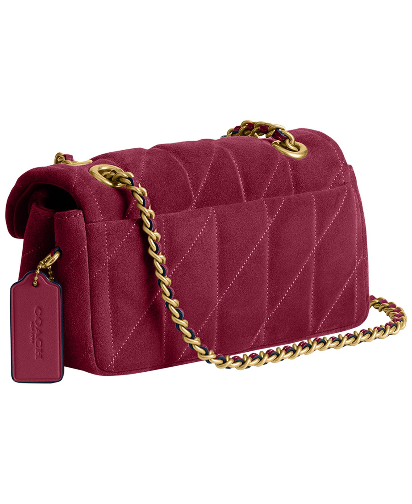 Женская сумка COACH Quilted Tabby Small Suede Shoulder 20, цвет: Латунный — фото 4