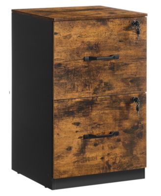 Compact 2 Drawer File Cabinet with Lock Printer Stand Storage Unit