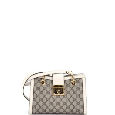 Small Padlock Chain Tote GG Coated Canvas with Leather