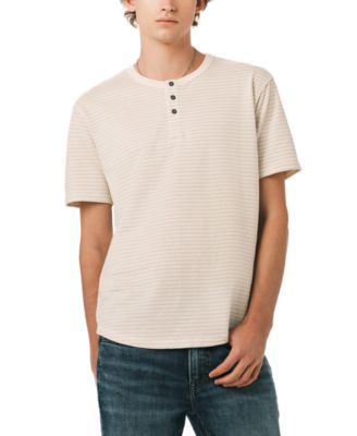 Men's Striped Short-Sleeve Henley T-Shirt