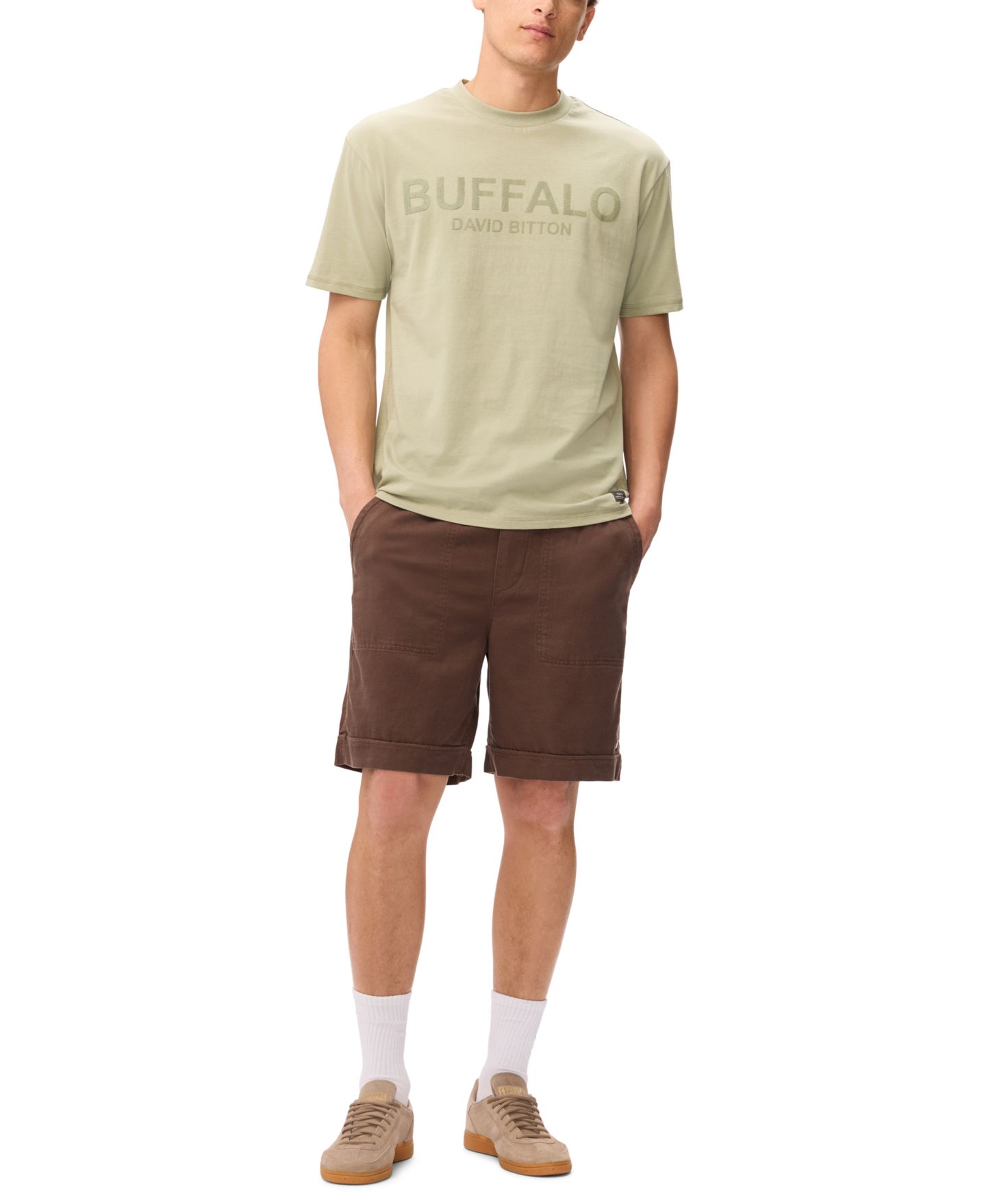 Мужские шорты Buffalo David Bitton Twill Drawstring Shorts 9", цвет: Bracken — фото 6