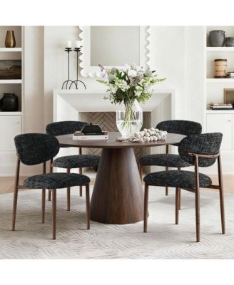 Modern Chenille Upholstered Dining Side Chairs Set of 4, Armless