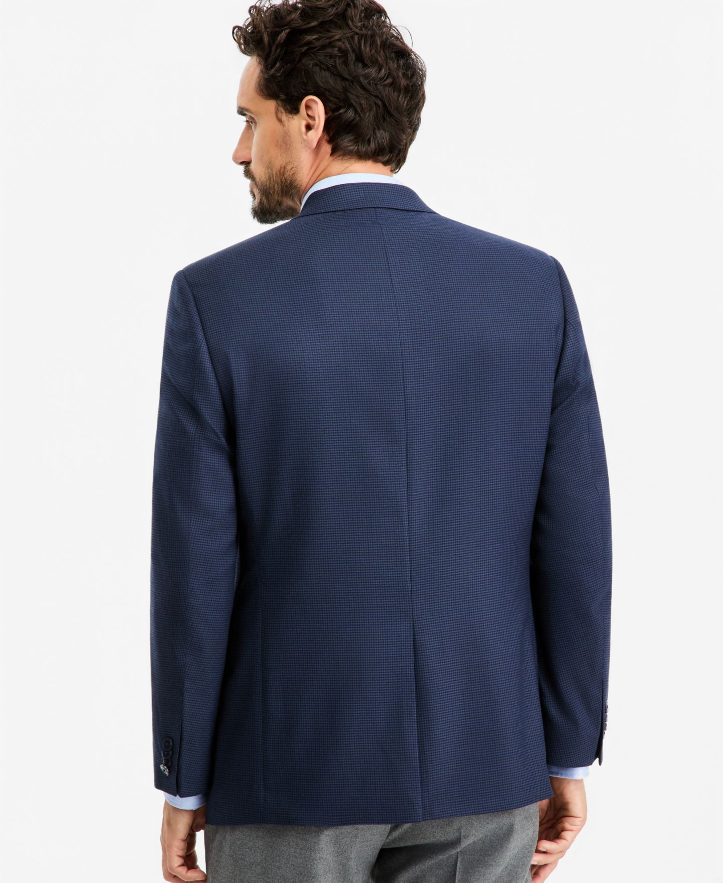 Мужской пиджак Michael Kors Classic-Fit Houndstooth Sport Coat, цвет: Тёмно-синий — фото 2