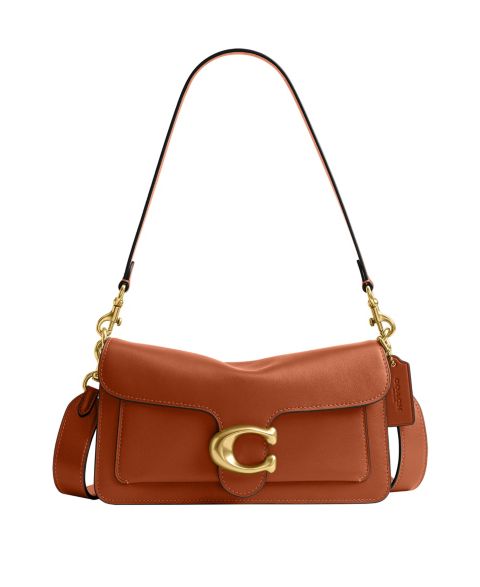 Женская сумка Coach Tabby Medium Soft Leather Shoulder Bag 26, цвет: Латунный / Янтарный коричневый