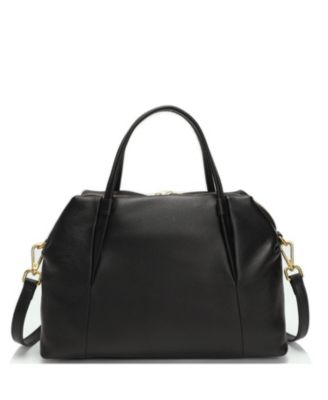 Ava Pebbled Leather Satchel Bag for Women Top Handle Crossbody Purse Structured Medium Everyday Tote with Shoulder Strap