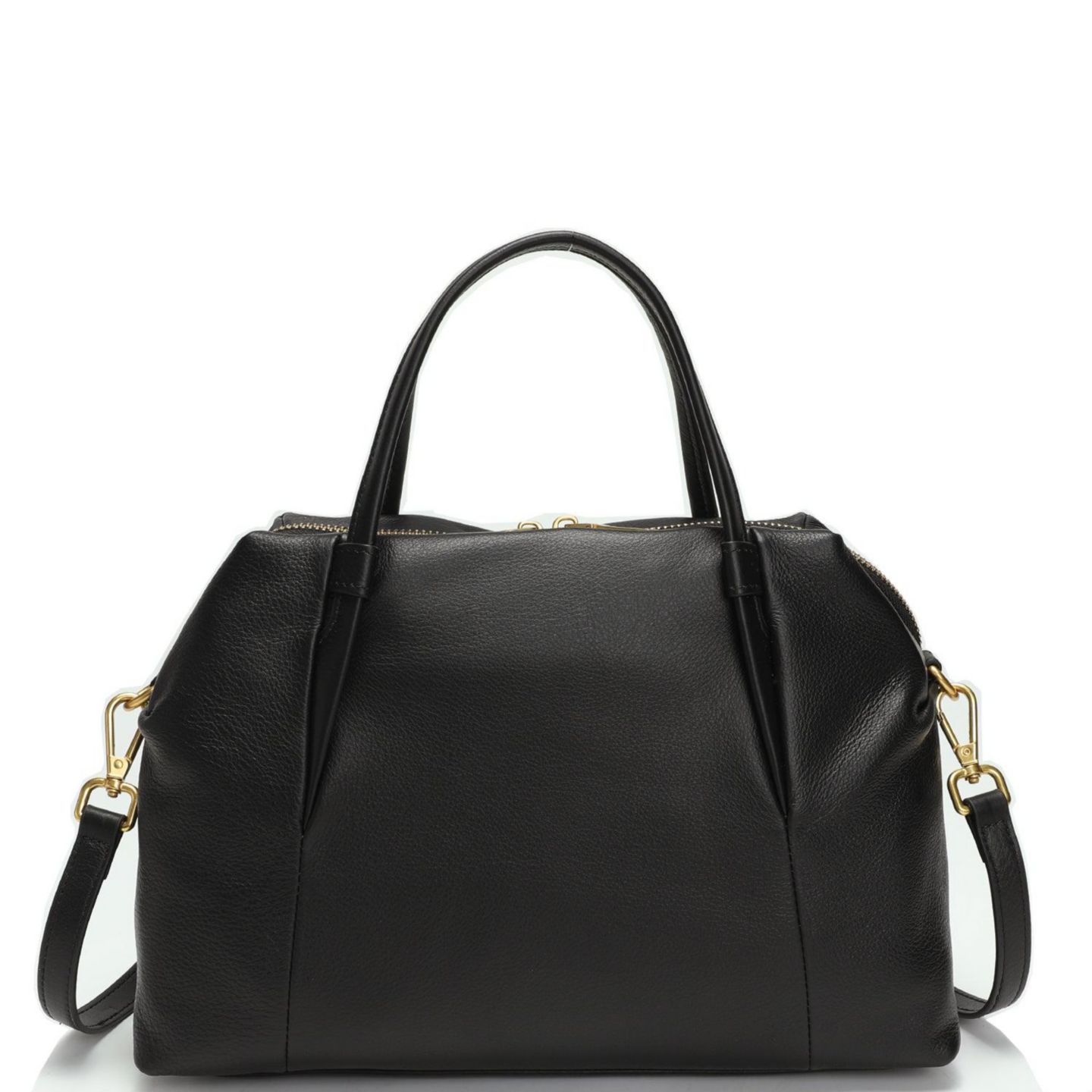 Женская сумка SUSU Ava Pebbled Leather Satchel Bag for Women Top Handle Crossbody Purse Structured Medium Everyday Tote with Shoulder Strap, цвет: Чёрный — фото 1