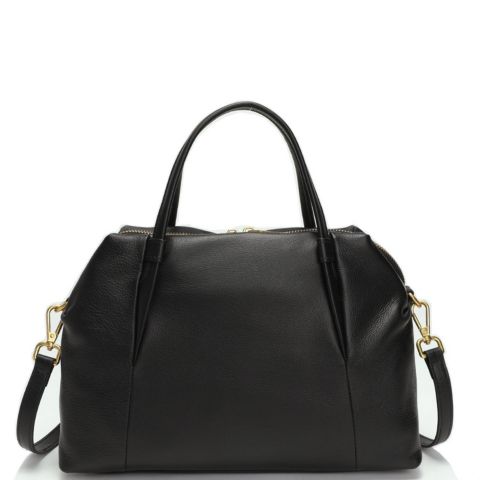 Женская сумка SUSU Ava Pebbled Leather Satchel Bag for Women Top Handle Crossbody Purse Structured Medium Everyday Tote with Shoulder Strap, цвет: Чёрный