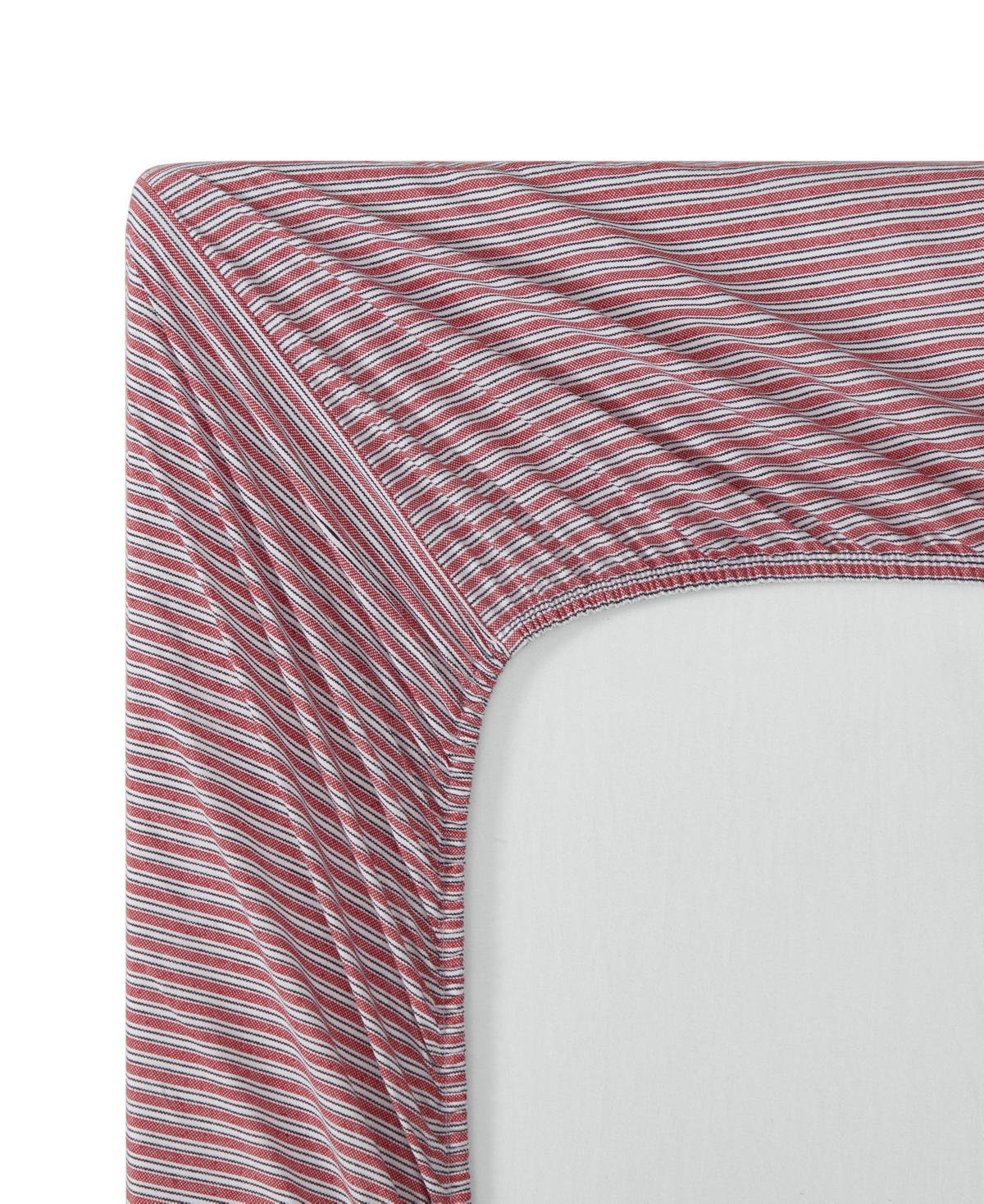 Tommy Hilfiger Highland Ticking 300-Thread Count Stripe Cotton Percale Fitted Sheet