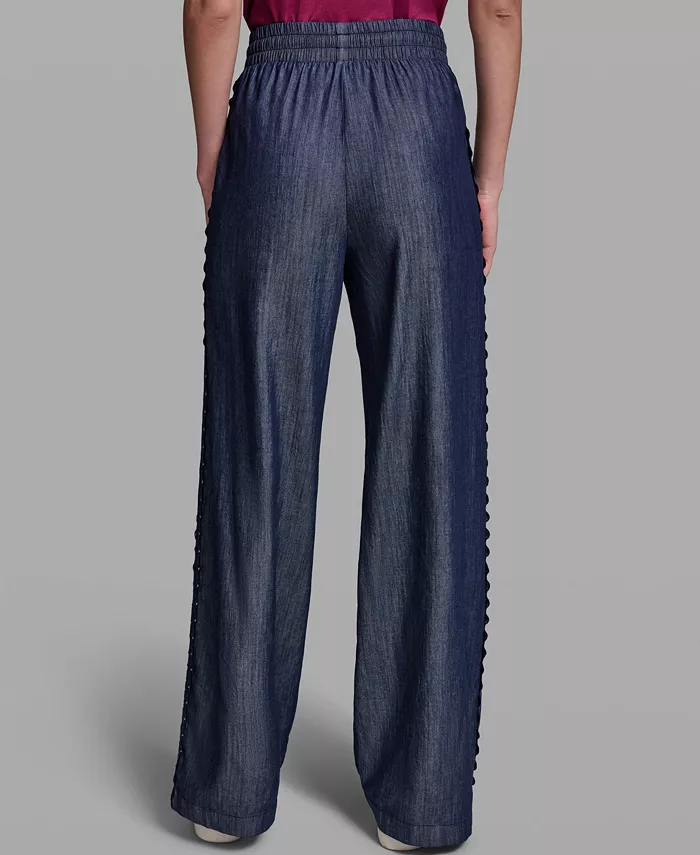 Women's Soft Drawstring Waist Side Detail Pull-On Pants - thumbnail 6