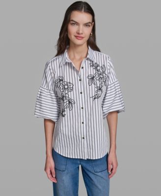 Women's Short-Sleeve Striped Shirt
