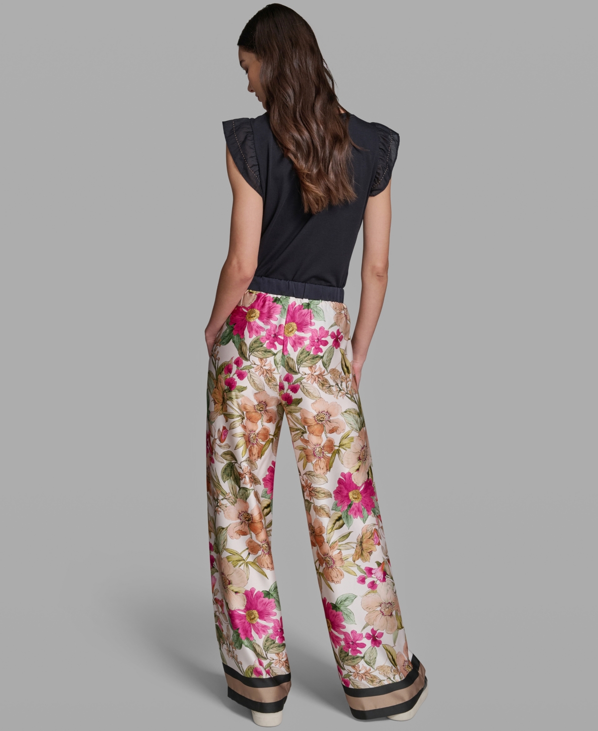 Karl Lagerfeld Paris Petite Floral Printed Pants