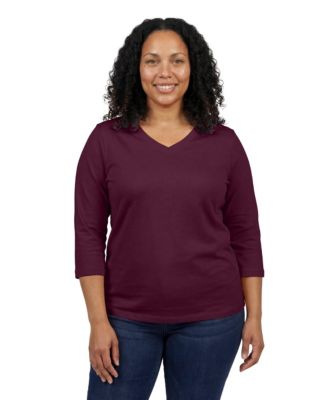 Women's Within Perfect Three-Quarter Sleeve V-Neck Tee