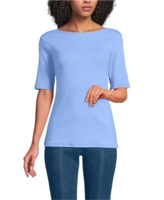 Women's Elbow Sleeve Polished Essentials High Neck Low Back Top