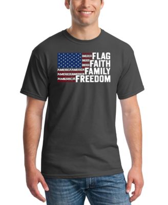 Men's Flag Faith Family Freedom American Flag Word Art T-Shirt