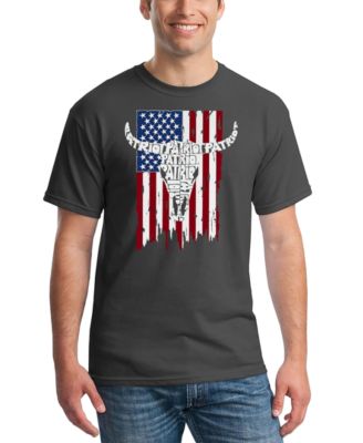Men's Patriot Cow Skull Word Art T-Shirt