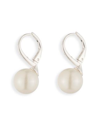 Silver-Tone Imitation Pearl Drop Earrings