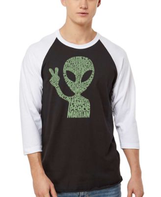 Men's Alien Extraterrestrial Word Art Raglan-Sleeve T-Shirt