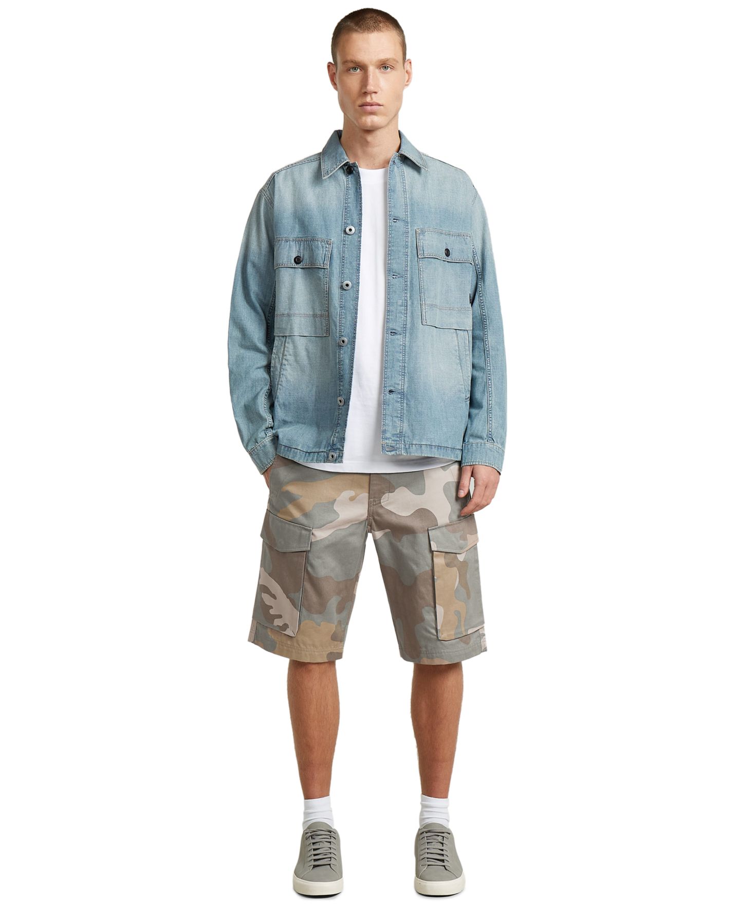 Мужские шорты G-Star Raw Core Regular Cargo, цвет: Камуфляжный — фото 2