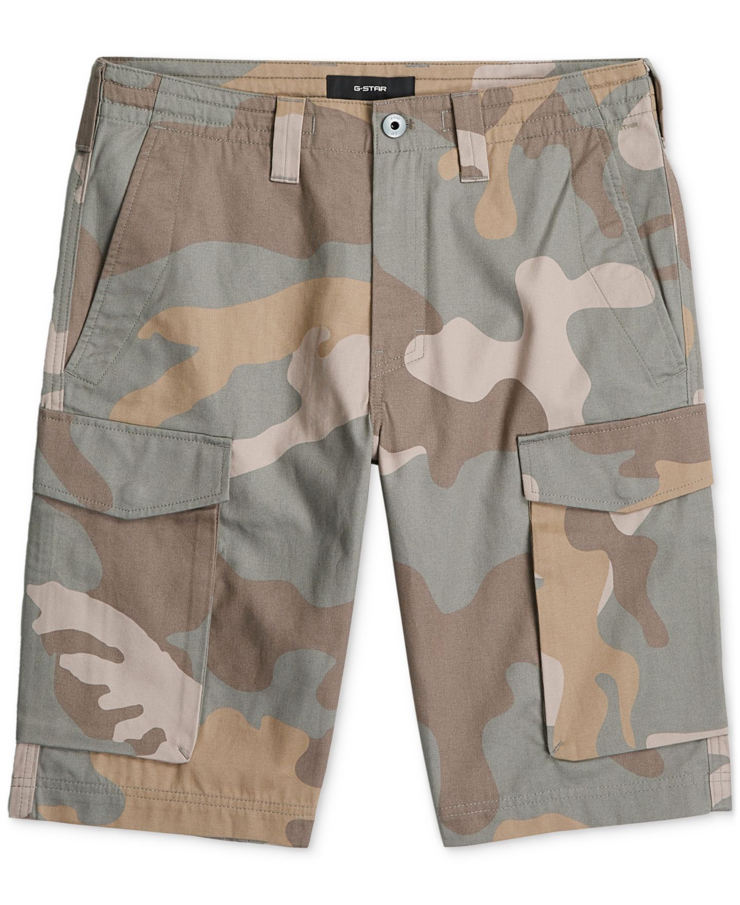 Мужские шорты G-Star Raw Core Regular Cargo, цвет: Камуфляжный — фото 6