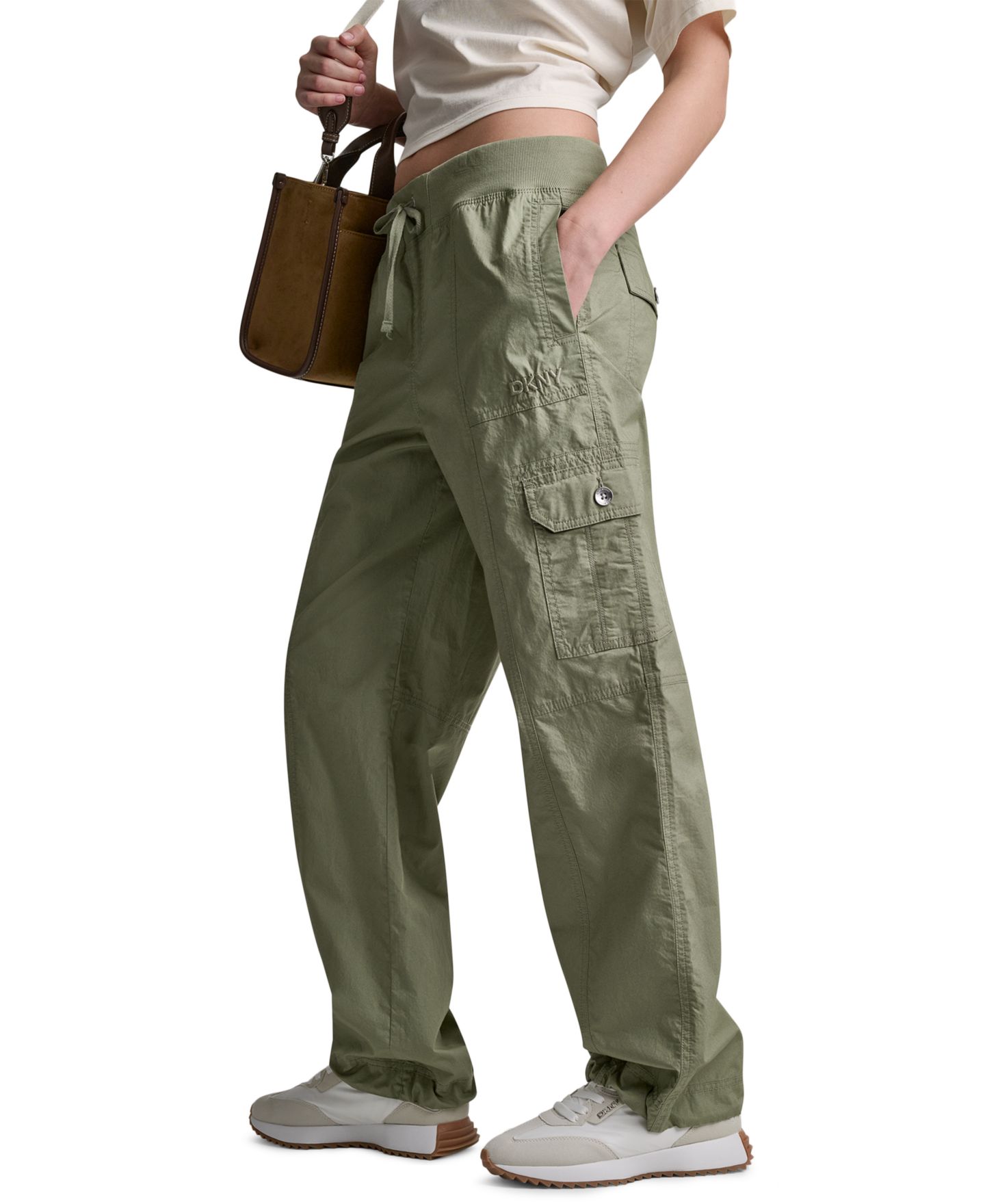 Женские брюки DKNY Sport High-Rise Straight-Leg, цвет: Bayleaf — фото 3