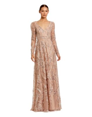beige long sleeve dresses Malletti Long Sleeve Maxi Dress L | XL | Beige | Womens main image 1