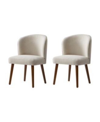 Davia Mid-Century Modern Upholstered Dining Chair with Solid Wood Leg