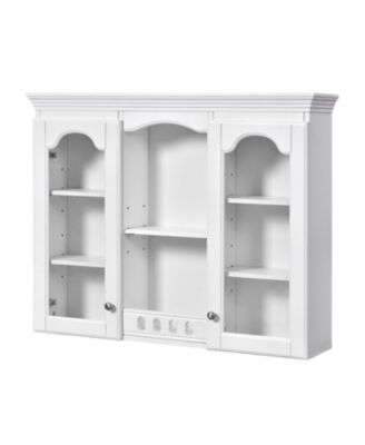 Wall Mounted Medicine Cabinet Bathroom Cabinet 2 Glass Doors Over Toilet Space Saver Storage