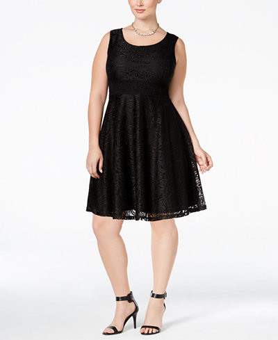 American Rag Trendy Plus Size Lace Fit & Flare Dress, Only at Macy&#39;s - Dresses - Plus Sizes - Macy&#39;s