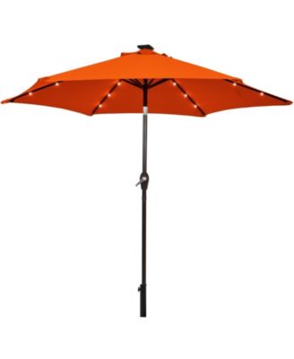 9 ft Solar LED Patio Market Umbrella with Tilt and Crank
