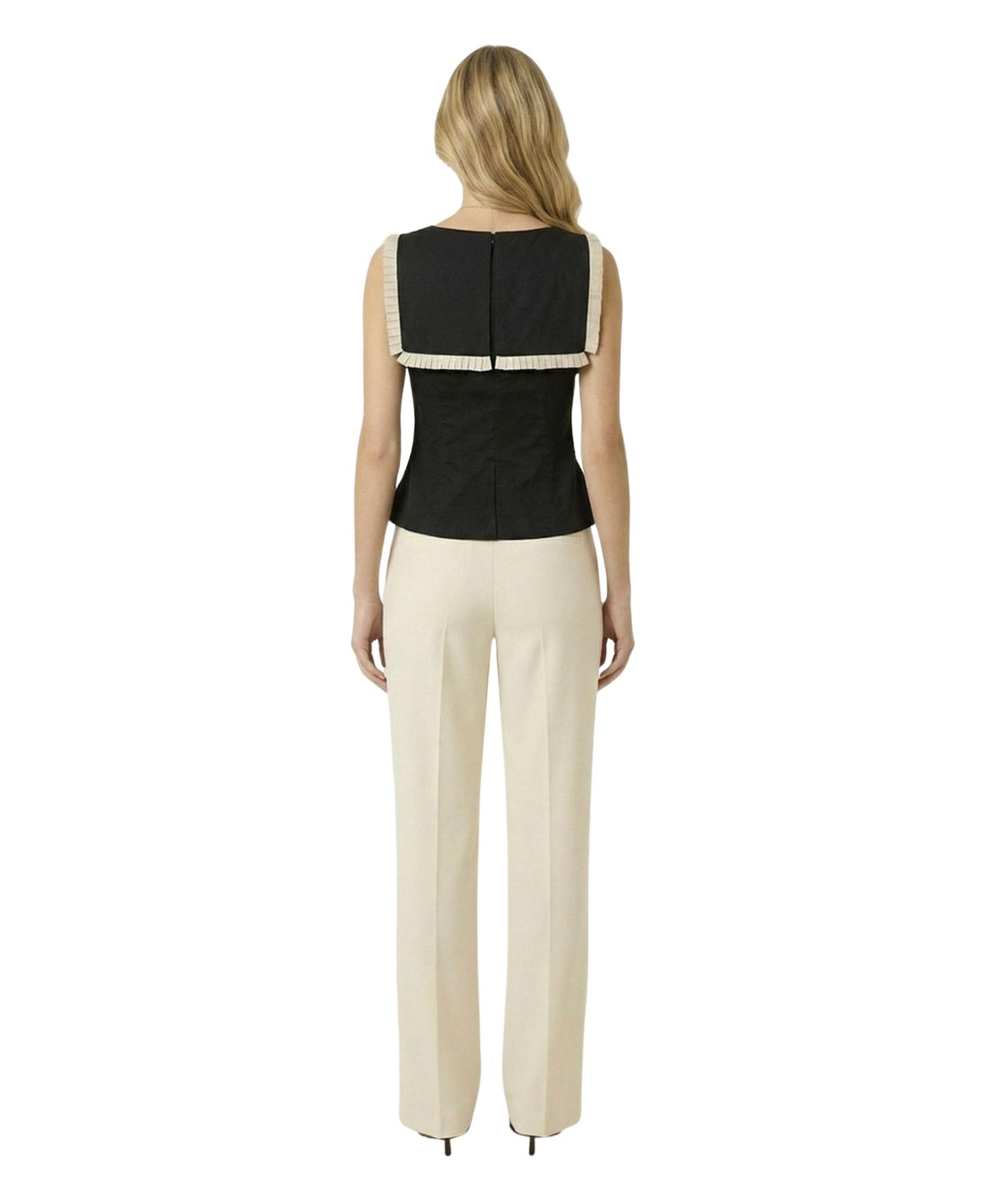 Женский топ Modenaire Sleeveless Ruffle-Trim Peplum, цвет: Чёрный — фото 2