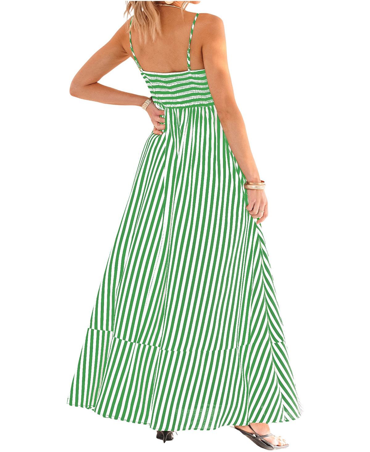 Cupshe Women's Subtle Lines Striped Maxi Beach Dress