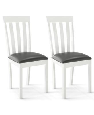 Wooden Kitchen Dining Chairs Set of 2 with Upholstered Seat