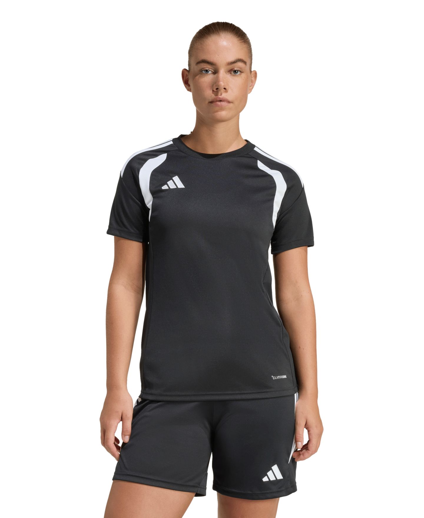 Женская футболка adidas Tiro 26 League Soccer Jersey T-Shirt, цвет: Чёрный / Белый — фото 3