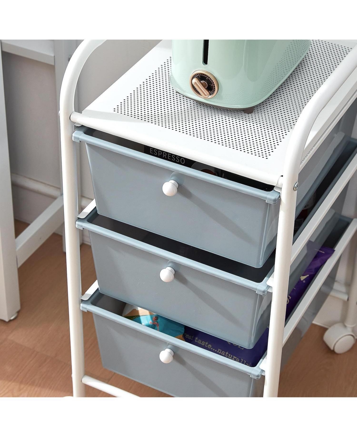 DormCo Suprima Storage Carts - 3 Drawer Shelf