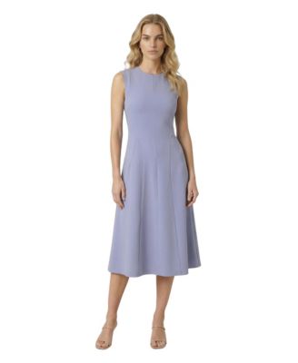 Women's Sleeveless Structured Seaming Midi Dress