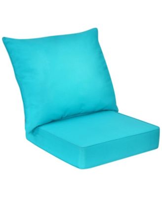 Deep Seat Outdoor Patio Chair Cushion Pad Set with Rope Belt Ties, Seat and Backrest