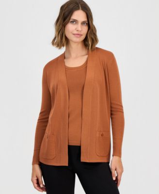 Women's Fine Rib Open-Front Malibu Cardigan