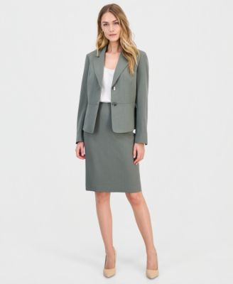 Women's Notched-Collar Two-Button Jacket & Pencil Skirt