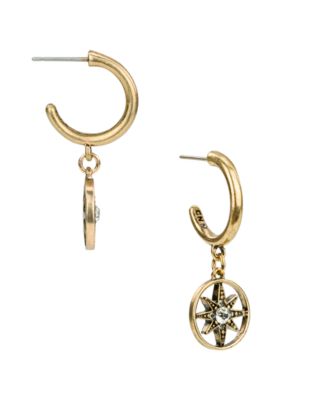Gold-Tone Plated Small Hoop Dangle Earrings