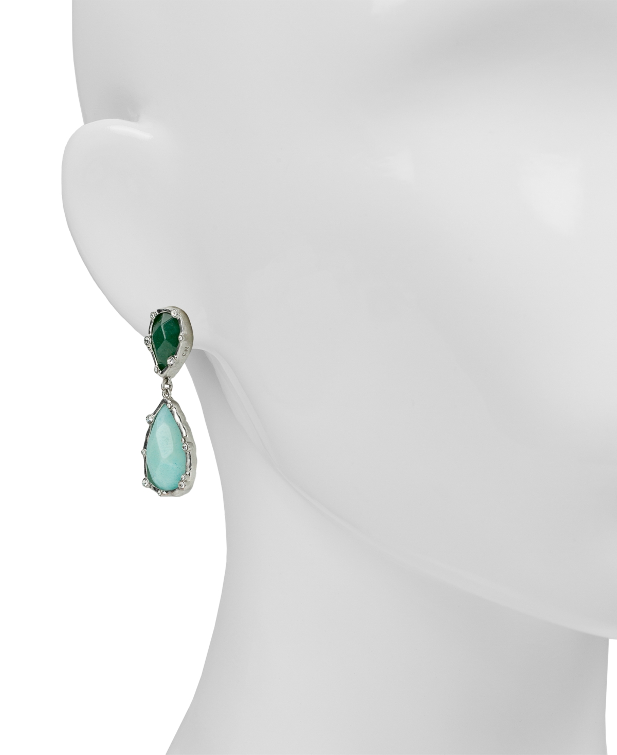 Patricia Nash Rhodium-Plated Double Drop Clip Earrings