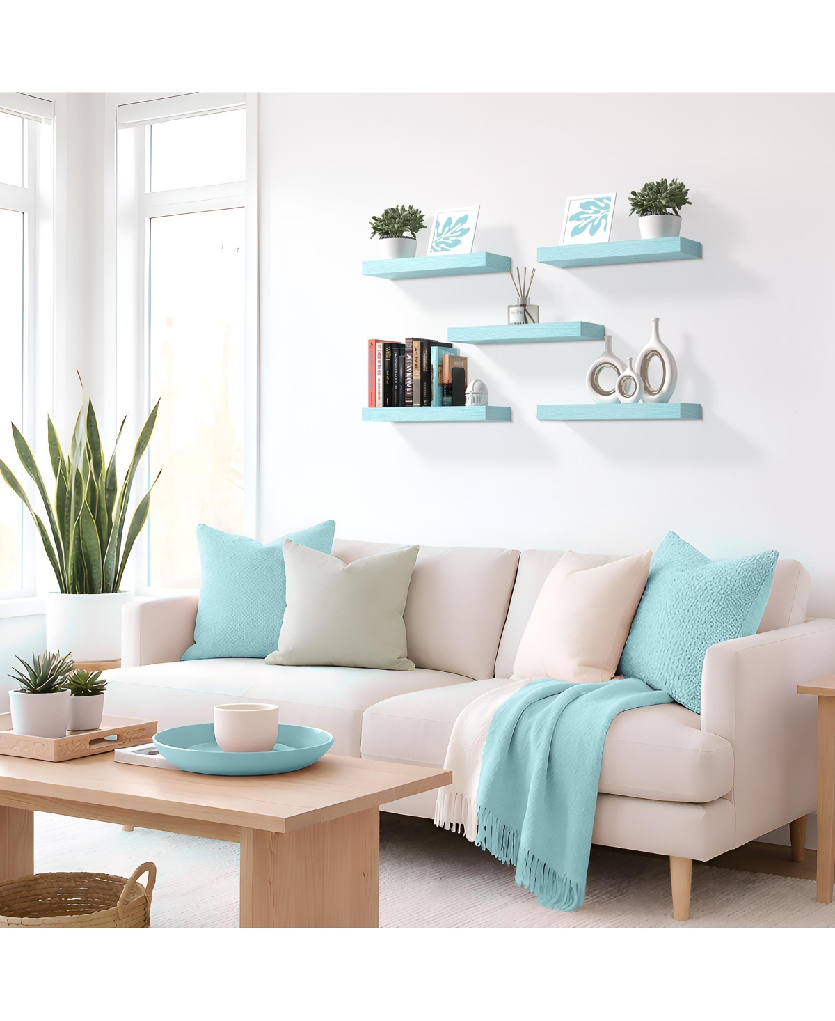 Sorbus 2 Pack Wall Mounted Floating Shelves - for Bathroom, Kitchen, Bedroom